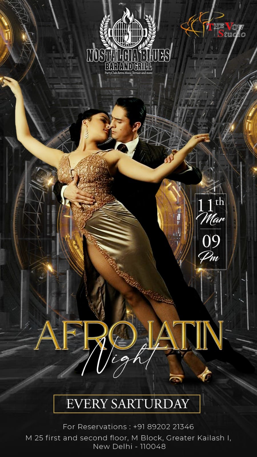 Social Dance Night Delhi by The Vow on Saturdays - Salsa Bachata Kizomba - Nostalgia Blues Bar and Grill - M Block Market GK 1 Delhi